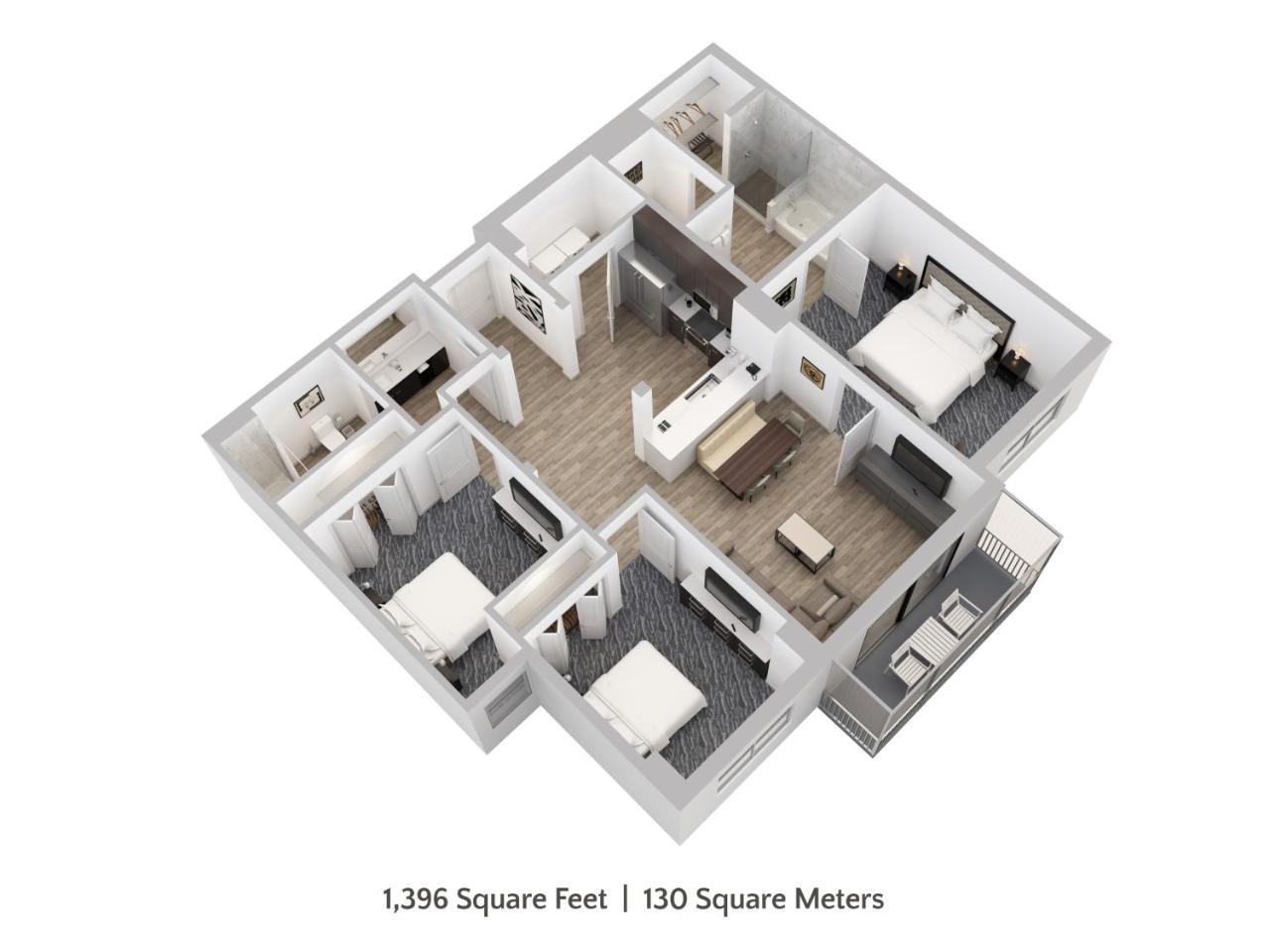 Apartamento com 3 Quartos e 2 Casas de Banho (Acesso Gratuito ao Parque Aquático)