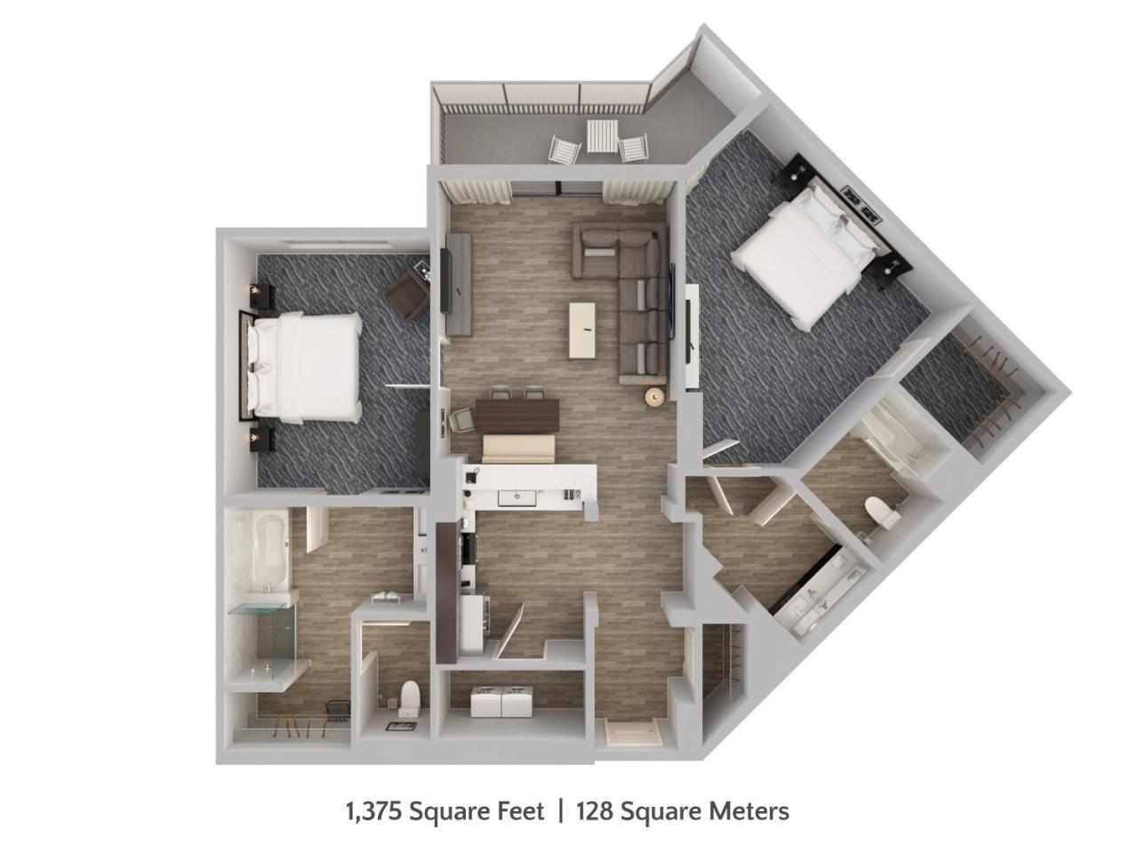 Apartamento com 2 Quartos e Vista Resort (Acesso Gratuito ao Parque Aquático)