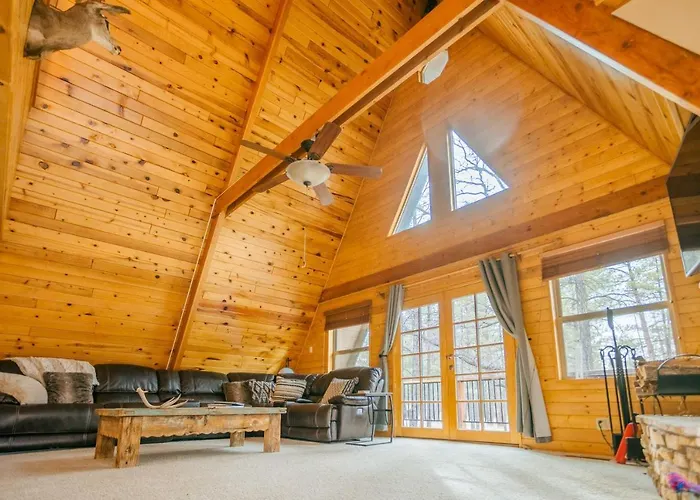 Furnished Deck + Fire Pit: Happy Jack Cabin