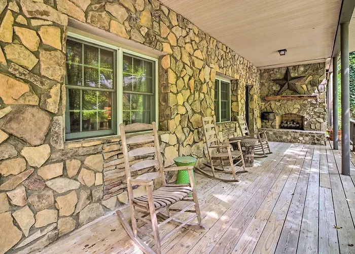 Deck W/ Fireplace: Pet-Friendly Lake Lure Retreat