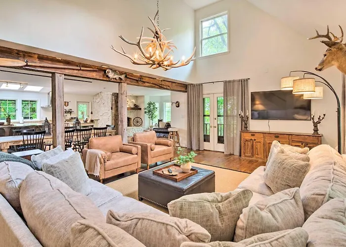 Deck W/ Fireplace: Pet-Friendly Lake Lure Retreat