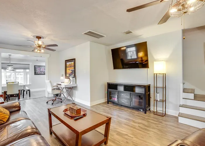 Backyard, Deck & Fire Pit: Conroe Getaway