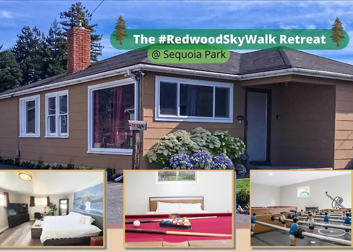 The Redwood Skywalk Retreat At Sequoia Park Zoo Projector Billiards Foosball Darts Firepit