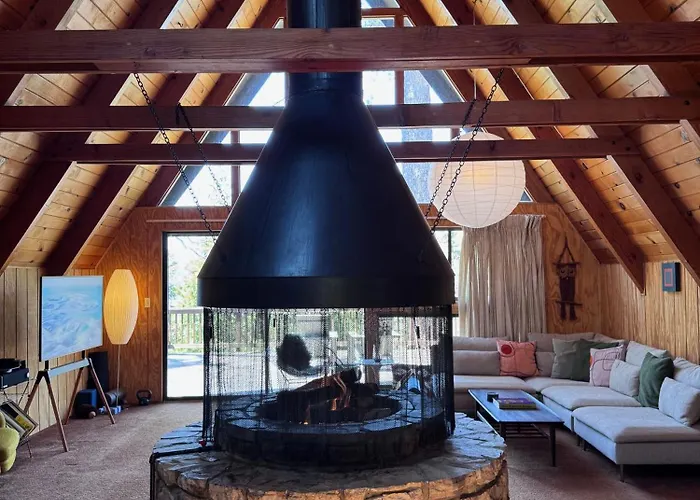 A-Frame With Carousel Fireplace