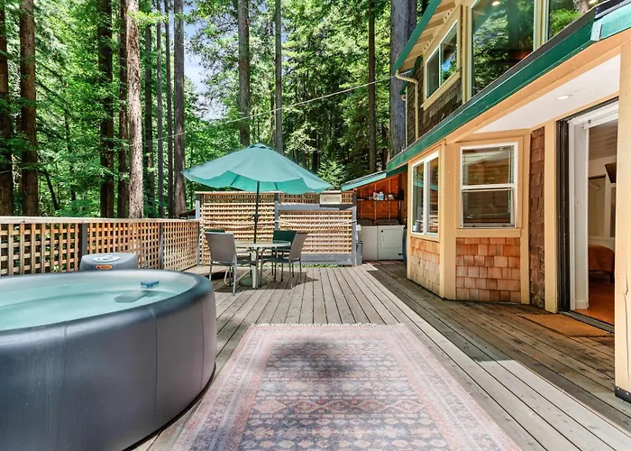 Redwood Cabin With Hot Tub Canyon View And Dogs Ok