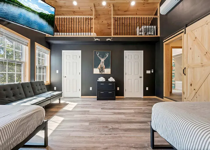 Lakefront Home With Private Beach Access & Hot Tub