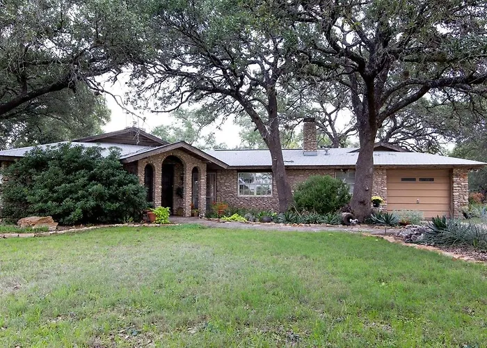 Lovely Cottage Rental With Waterfall On San Gabriel River Near Austin, Texas