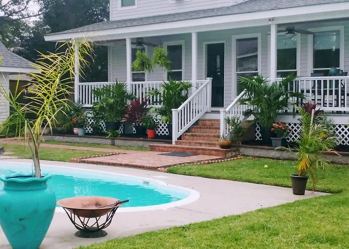 Beautiful Waterfront Cottage Rental With A Pool Near New Orleans, Louisiana