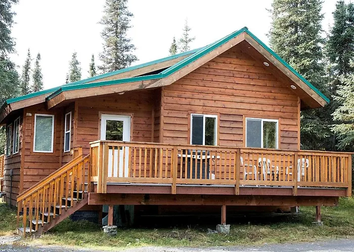 Rustic Log Cabin On The Banks Of Kenai Lake, Alaska