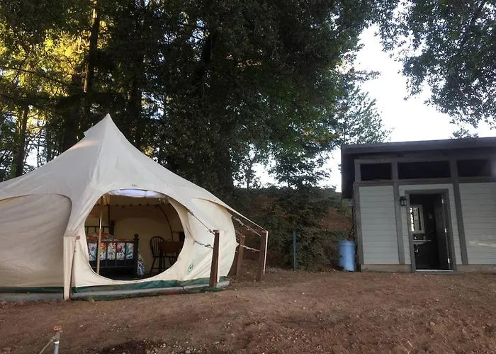 Lotus Yurt In Vineyard Overlooking Monterey Bay Near Los Gatos, California