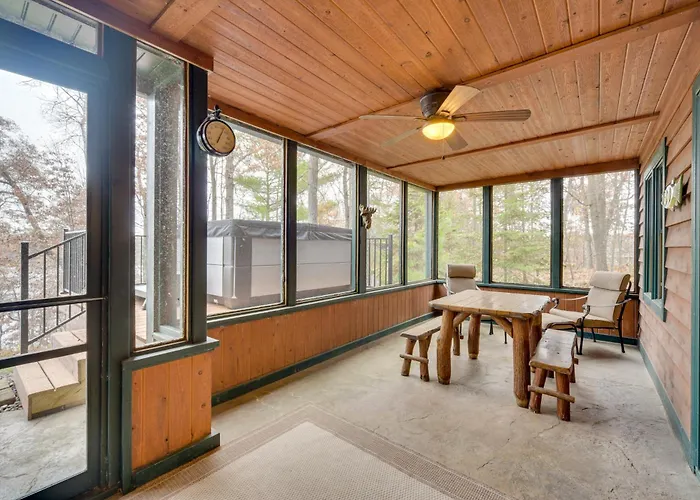 Cozy Benoit Lake Cabin W/ Hot Tub & Views