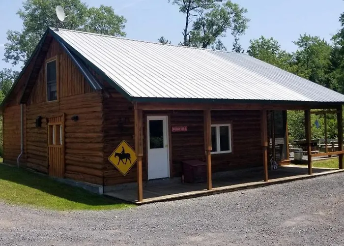 Simple And Spacious Log Cabin Rental On Working Ranch In Adirondacks
