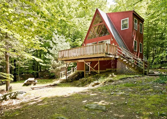 A-Frame Cabin Rental Set Alongside Sebago Lake On Frye Island, Maine