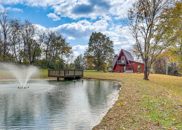 Hot Tub, Fire Pit, On-Site Pond: Cozy Kenton Cabin