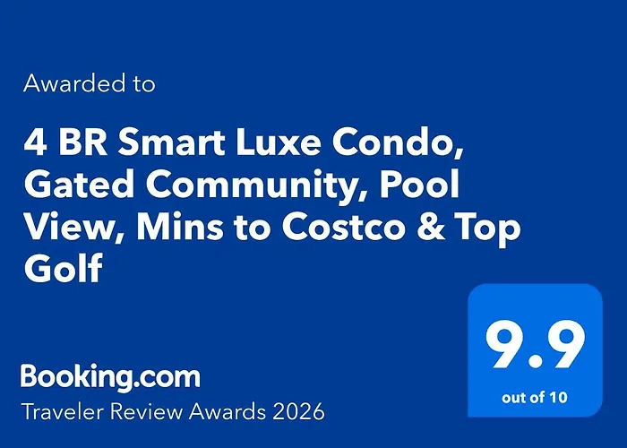 4 Bedroom Smart Luxe Condo, Gated Community, Pool View, Mins To Costco & Top Golf