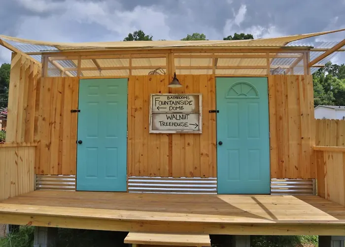 Walnut A Frame Treehouse With Hammock On Farm And Large Community Barn