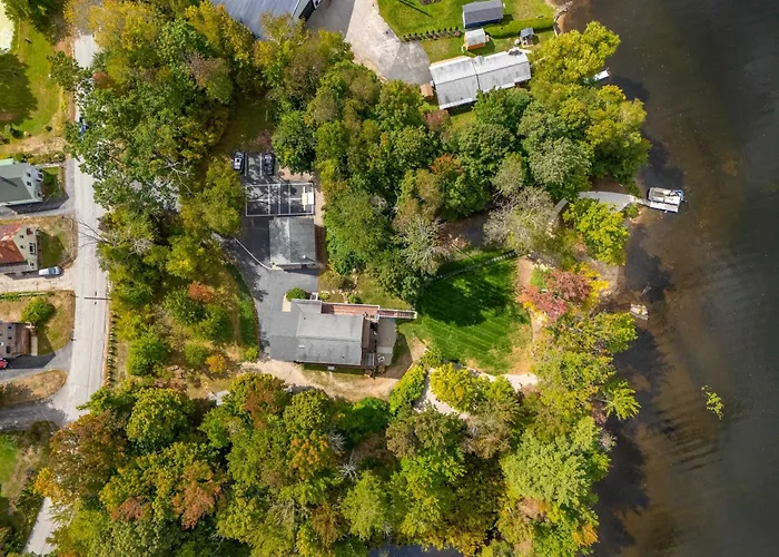 Lakefront Home With Private Beach Access & Hot Tub
