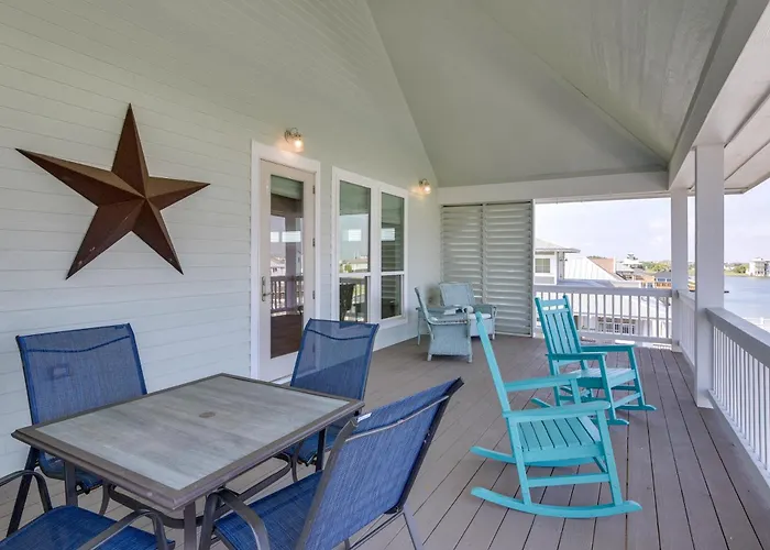 Walk To Beach! Bayfront Port Bolivar Home W/ Dock