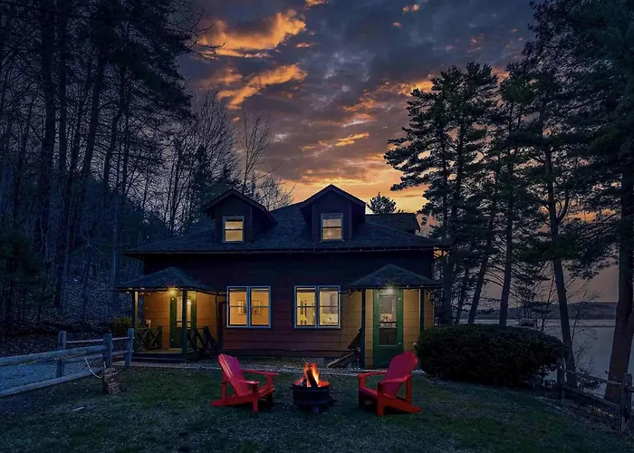 Yellow Pine Lake House Adk Schroon Private Beach