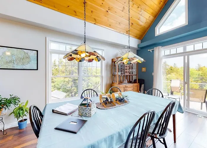 Secluded Hilltop Home With Beautiful Cadillac Mountain View And Multiple Decks