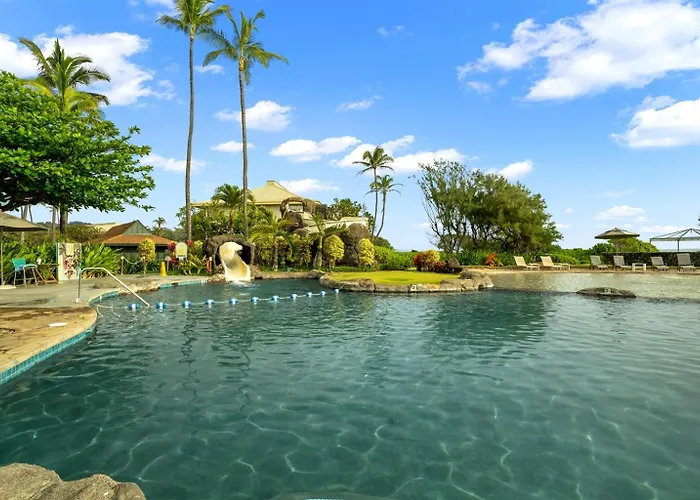 Kauai Beach Resort Ocean View Pools, Waterslide, Hot Tub, Spa, King Bed, Ac