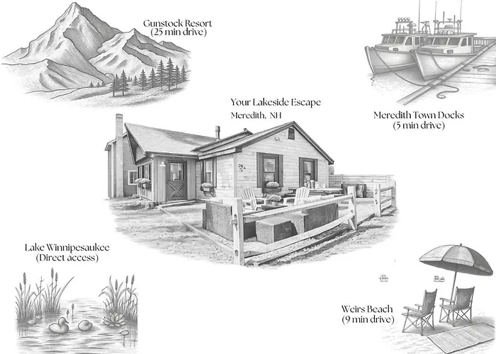 Lake Winnipesaukee Cottage, Beach, Paddleboards