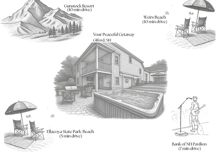 Lakes Region Retreat, Hot Tub & Fire Pit, Game Room