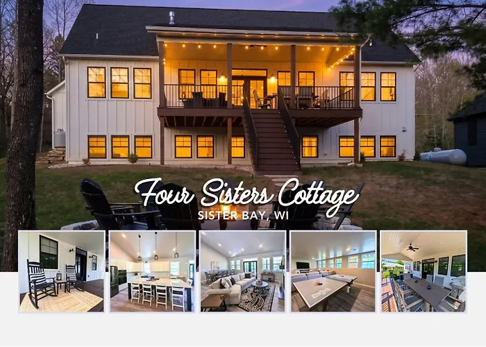 Four Sisters Cottage- Walk To Sister Bay, Fireplace, Ping Pong & More