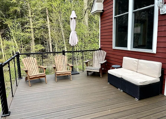 Stunning Cabin Surrounded By Trees And Fire Pit Provided In Bowerbank, Maine