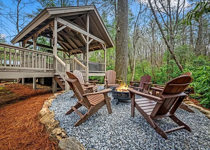 Secluded Riverfront Cabin With Hot Tub, Sauna & Private Trails Near Cashiers, North Carolina