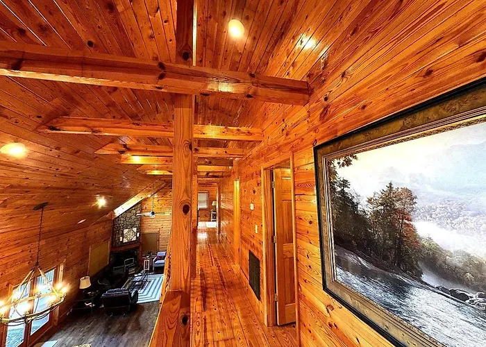 Rustic Log Cabin With Hot Tub & Wraparound Porch In Mount Airy, North Carolina