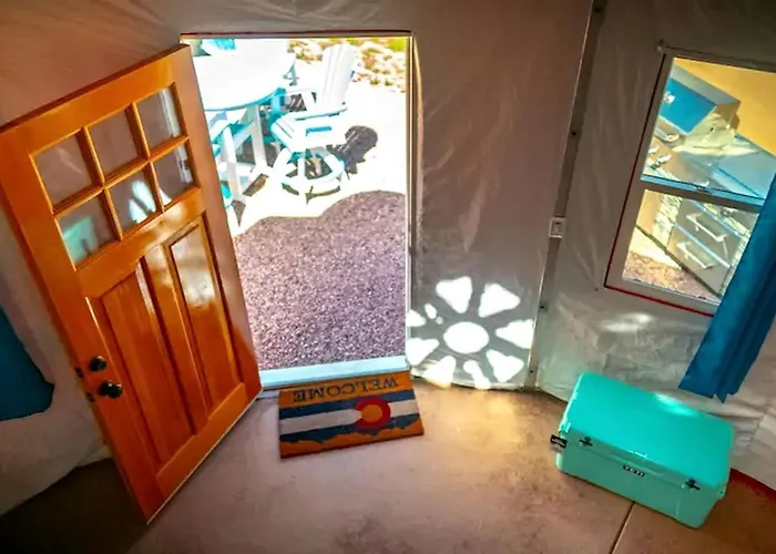 Riverside Yurt Rental With Scenic Views For Luxury Camping In Canon City, Colorado