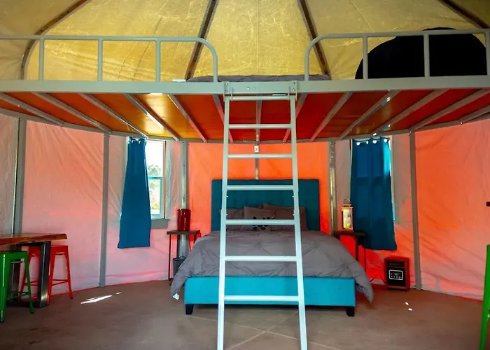 Riverside Yurt Rental With Scenic Views For Luxury Camping In Canon City, Colorado