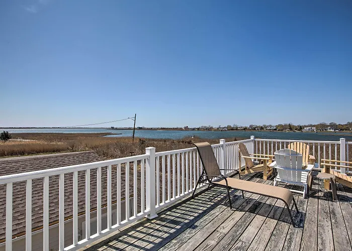 Waterfront Home W/ Large Deck & Dock On Narrow Bay