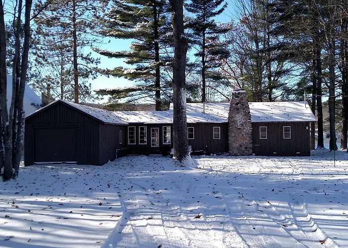 Log Cottage On Blue Lake