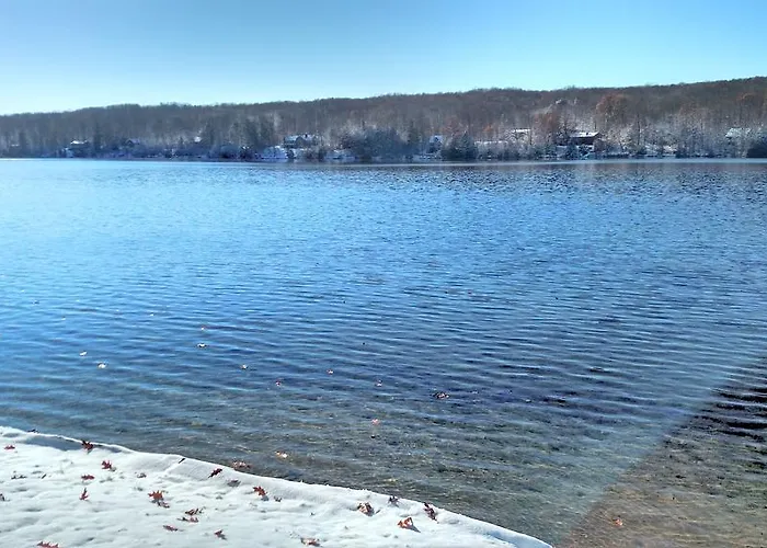 Log Cottage On Blue Lake