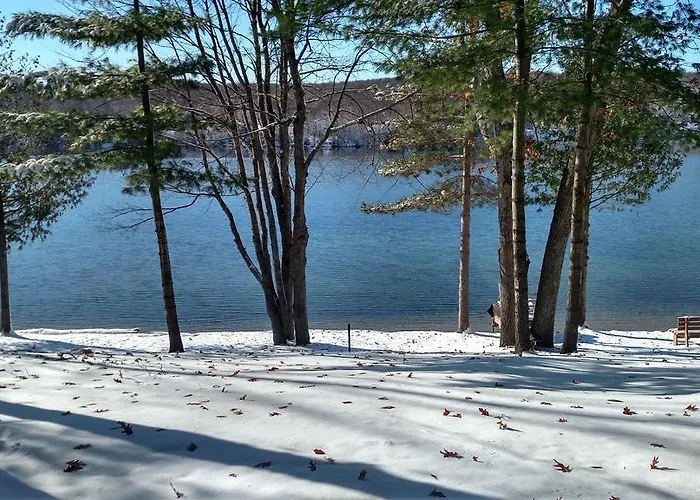 Log Cottage On Blue Lake