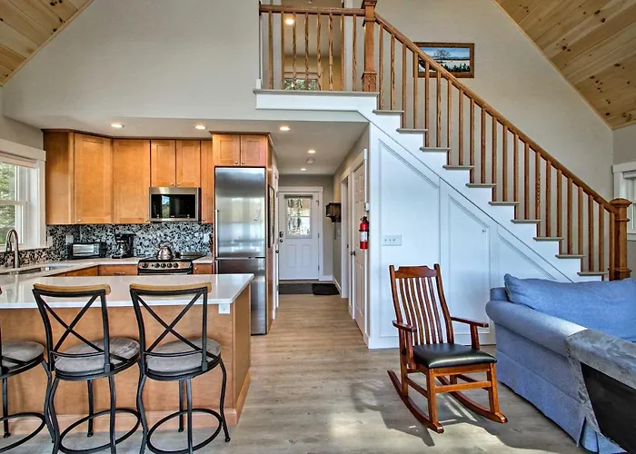 Lakefront Meredith Home: Private Beach & Fire Pit!