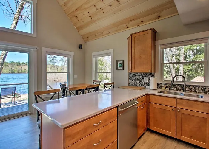 Lakefront Meredith Home: Private Beach & Fire Pit!
